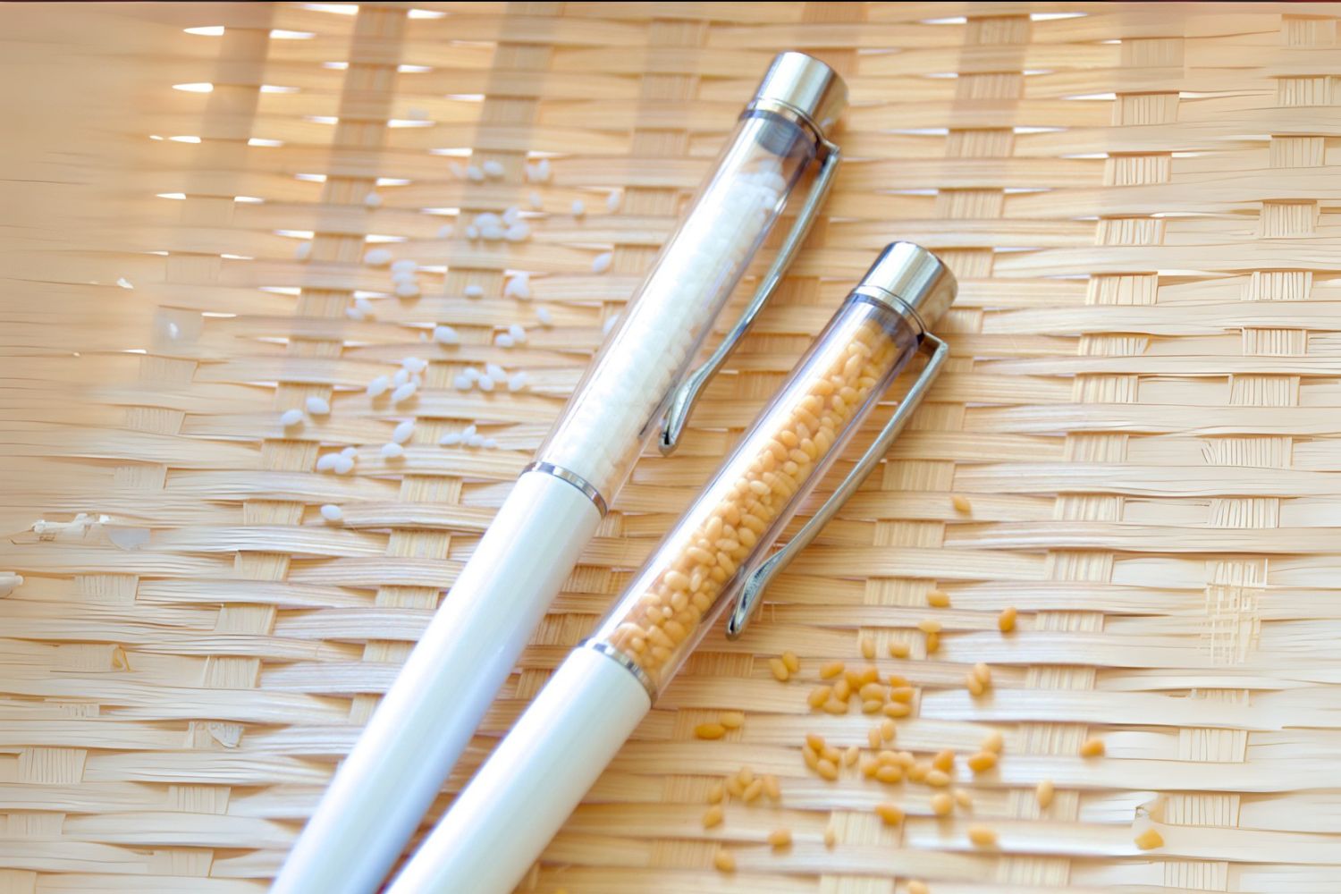 【2本セット】お米好きに贈るボールペン(籾と白米)